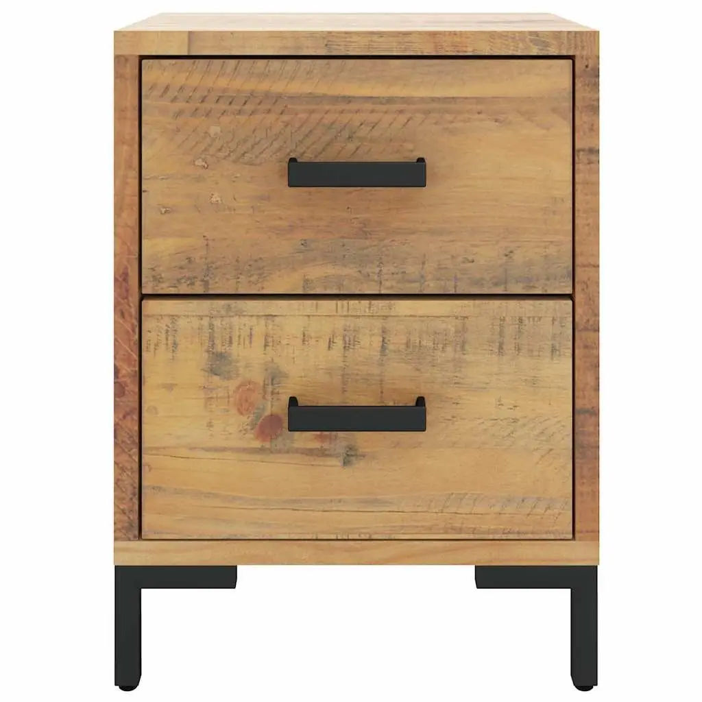 Bedside Cabinet Brown Solid Pinewood with Drawers 36 x 30 x 45 cm