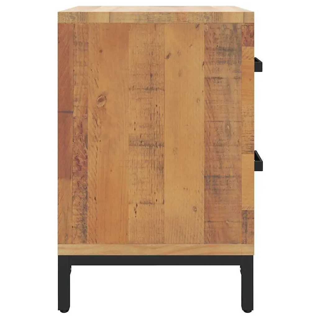 Bedside Cabinet Brown Solid Pinewood with Drawers 36 x 30 x 45 cm