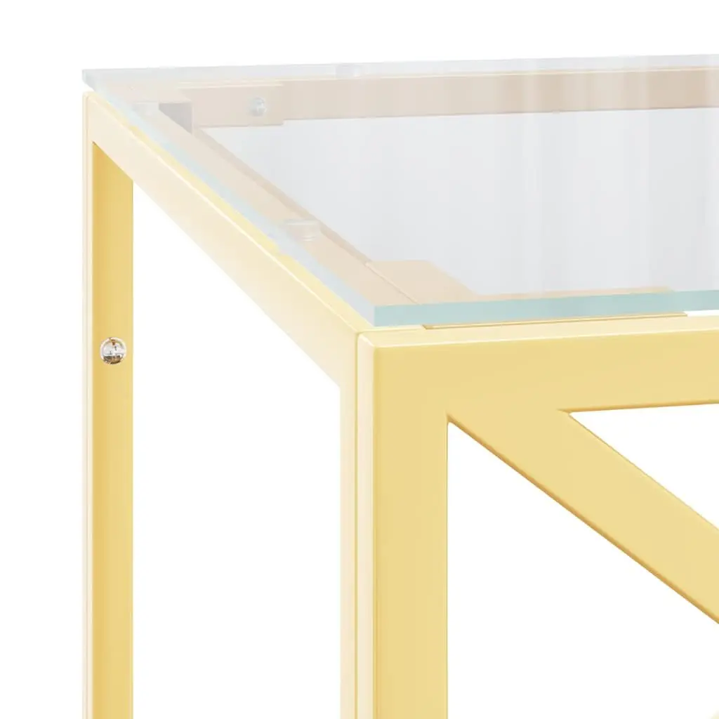 Coffee Table Gold Frame Glass Top 110 x 45 x 45 cm Living Room Accent Furniture Side Couch Table