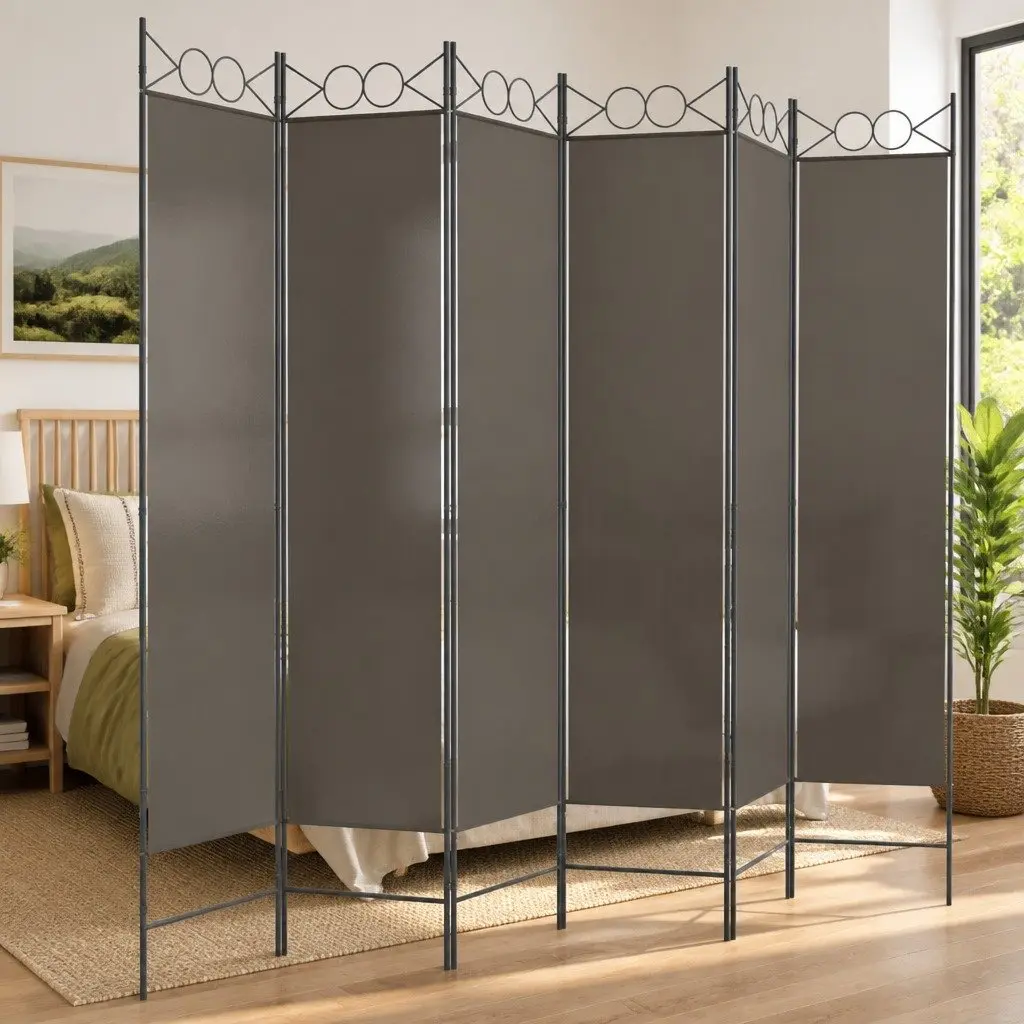 6-Panel Room Divider Foldable Anthracite 240x200cm