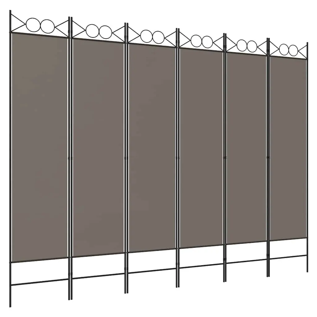 6-Panel Room Divider Foldable Anthracite 240x200cm