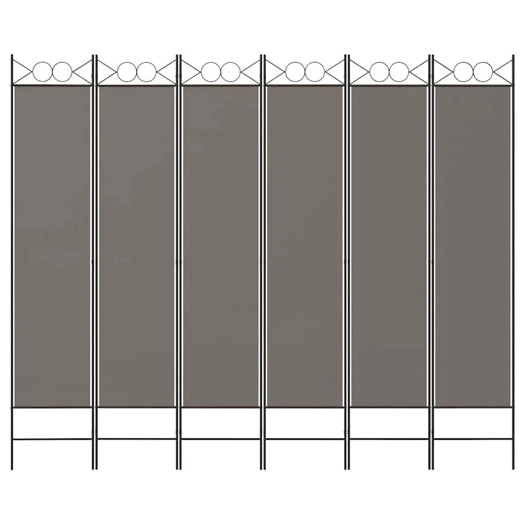 6-Panel Room Divider Foldable Anthracite 240x200cm