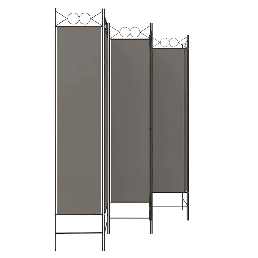 6-Panel Room Divider Foldable Anthracite 240x200cm