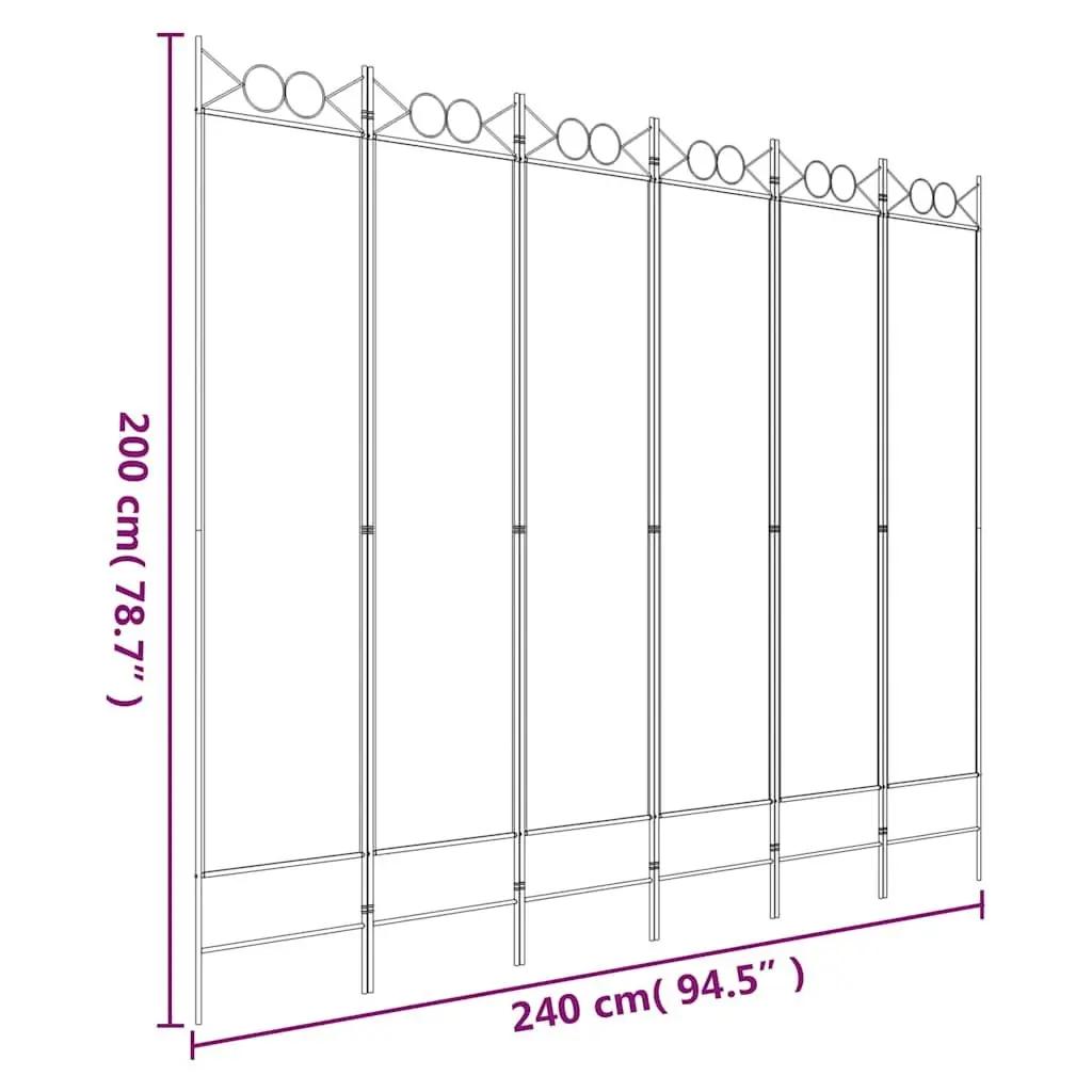 6-Panel Room Divider Foldable Anthracite 240x200cm