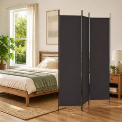 Your Friendly 3-Panel Brown Fabric Divider for Any Space