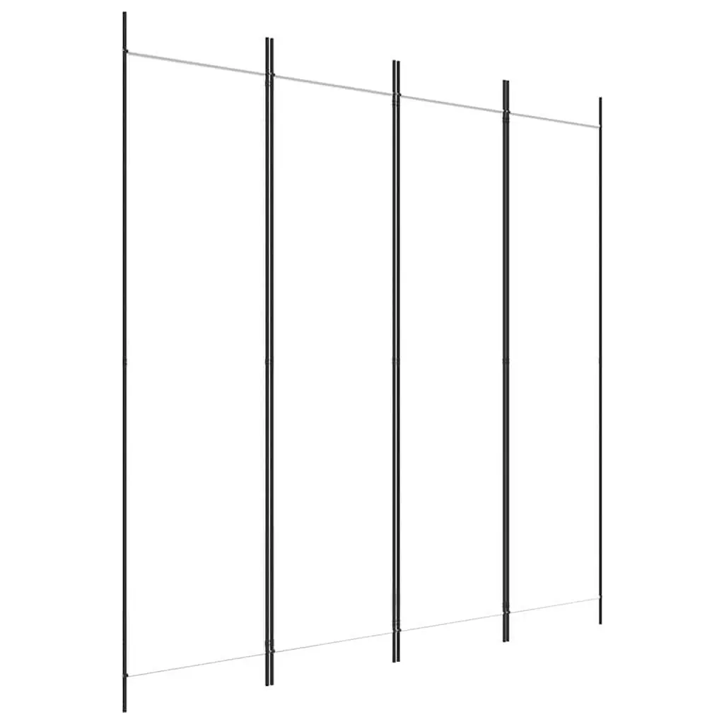 4-Panel Room Divider Screen White Foldable Privacy Partition Fabric Folding
