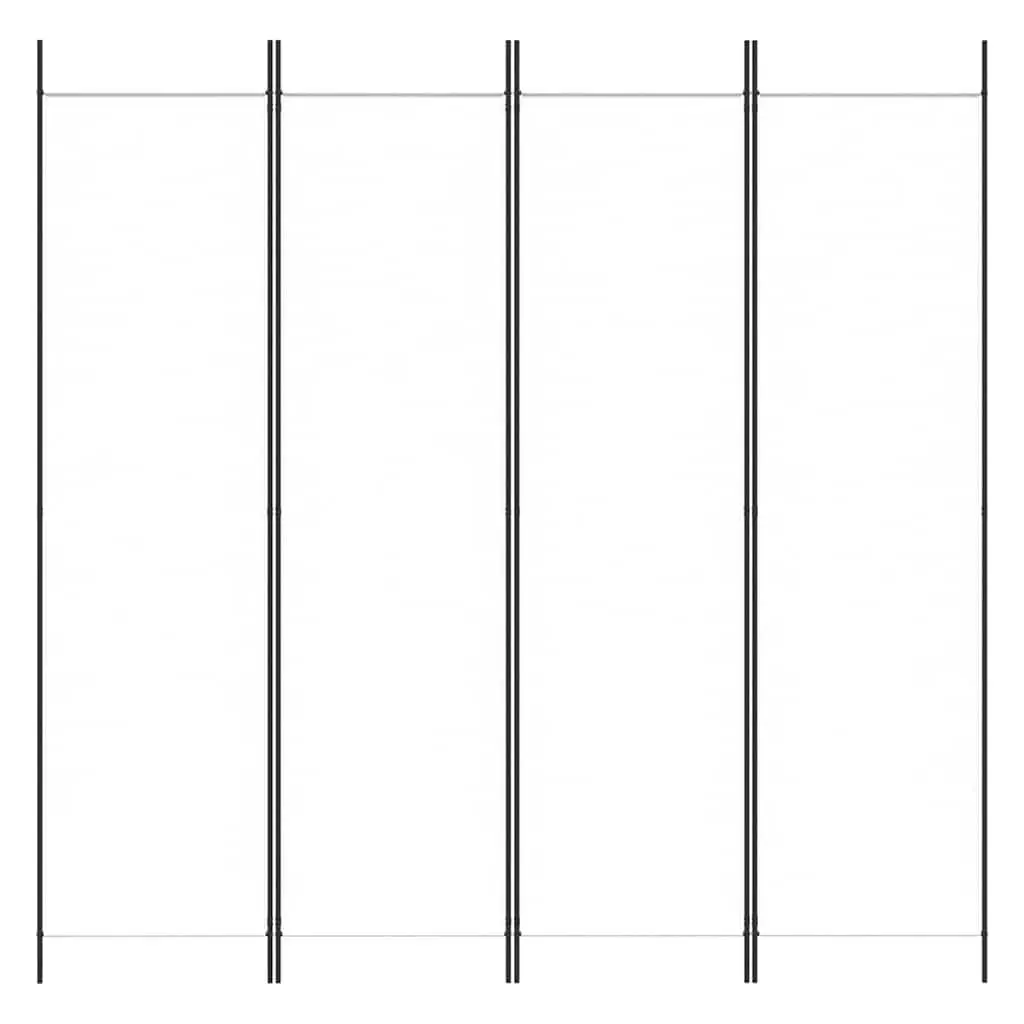 4-Panel Room Divider Screen White Foldable Privacy Partition Fabric Folding