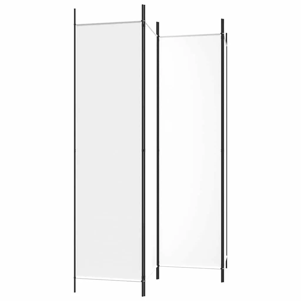 4-Panel Room Divider Screen White Foldable Privacy Partition Fabric Folding
