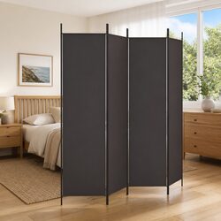 Create Space with Our 4-Panel Brown Fabric Divider