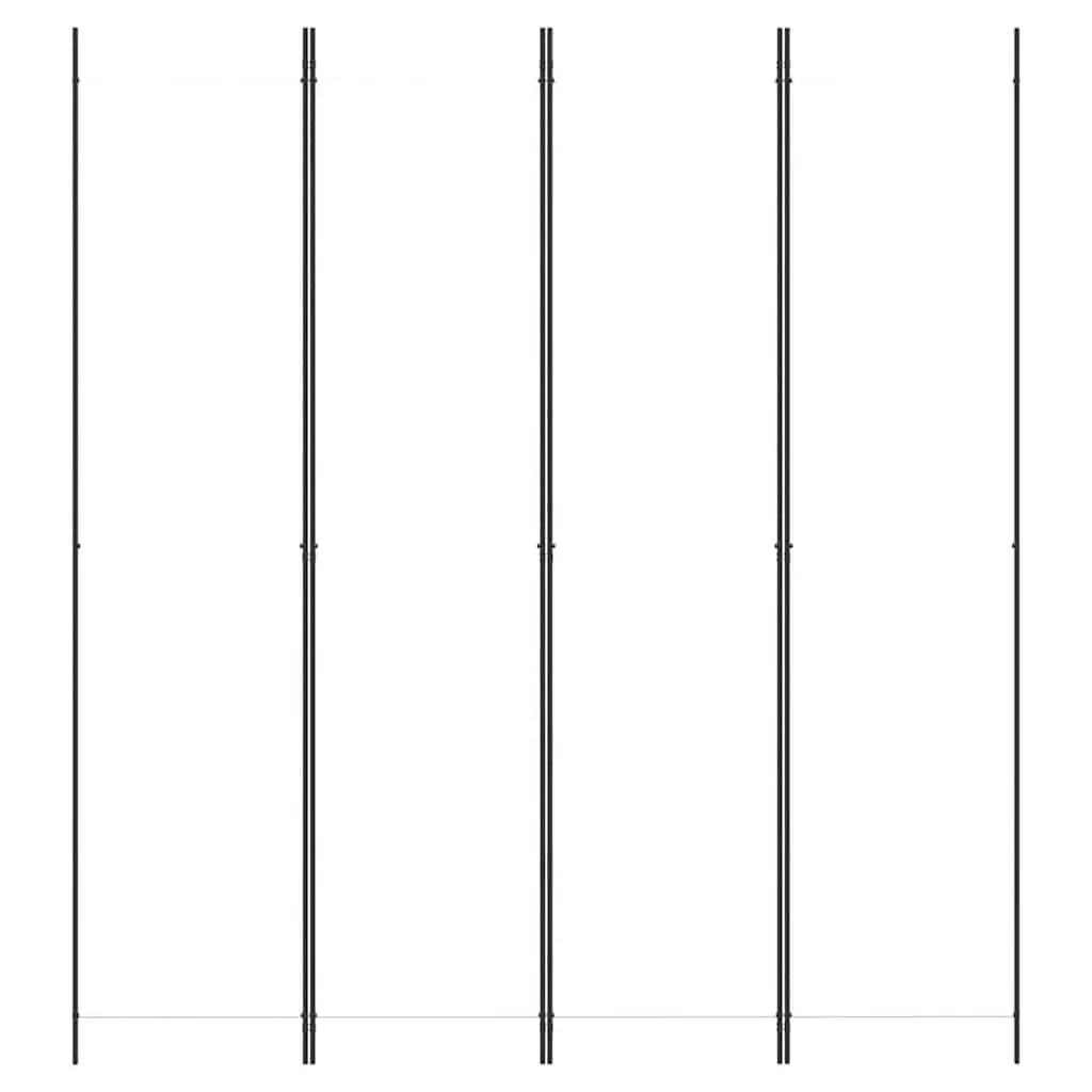 4-Panel Room Divider Screen White Foldable Privacy Partition Fabric 200x220cm