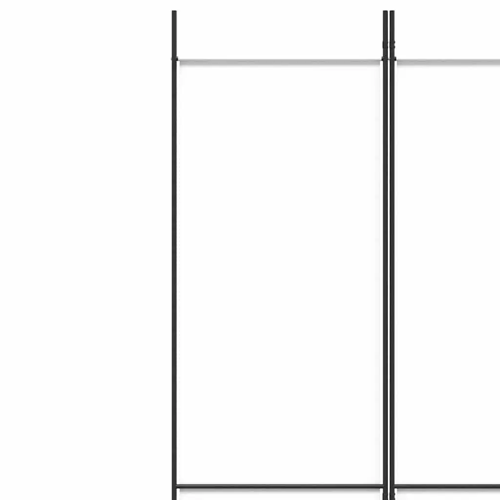 4-Panel Room Divider Screen White Foldable Privacy Partition Fabric 200x220cm