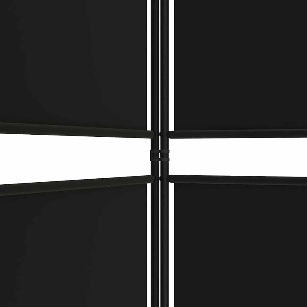 4-Panel Room Divider Folding Privacy Screen Black 200x180cm