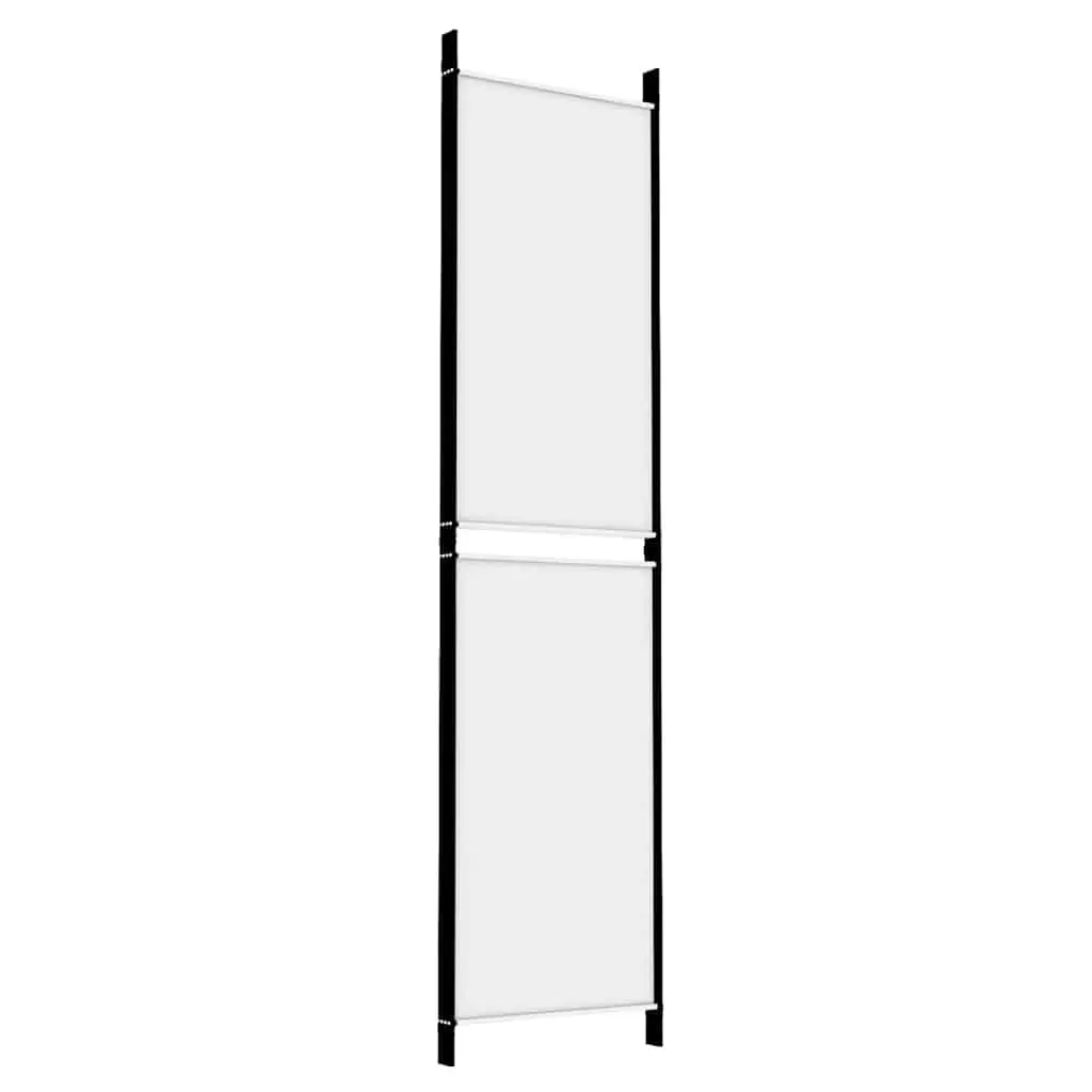 4-Panel Room Divider White Foldable Fabric Privacy Separator 200 x 200 cm