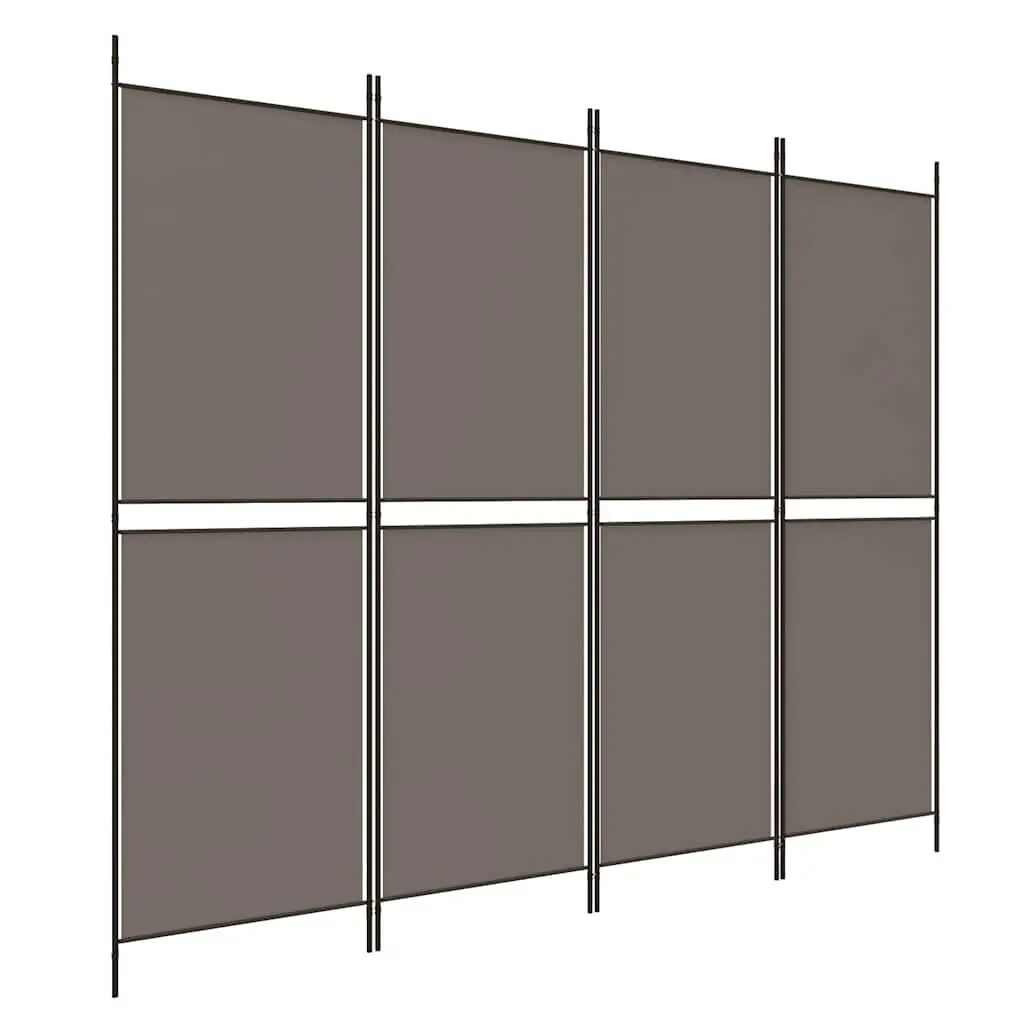 4-Panel Room Divider Screen Foldable Anthracite Fabric 200 x 200 cm