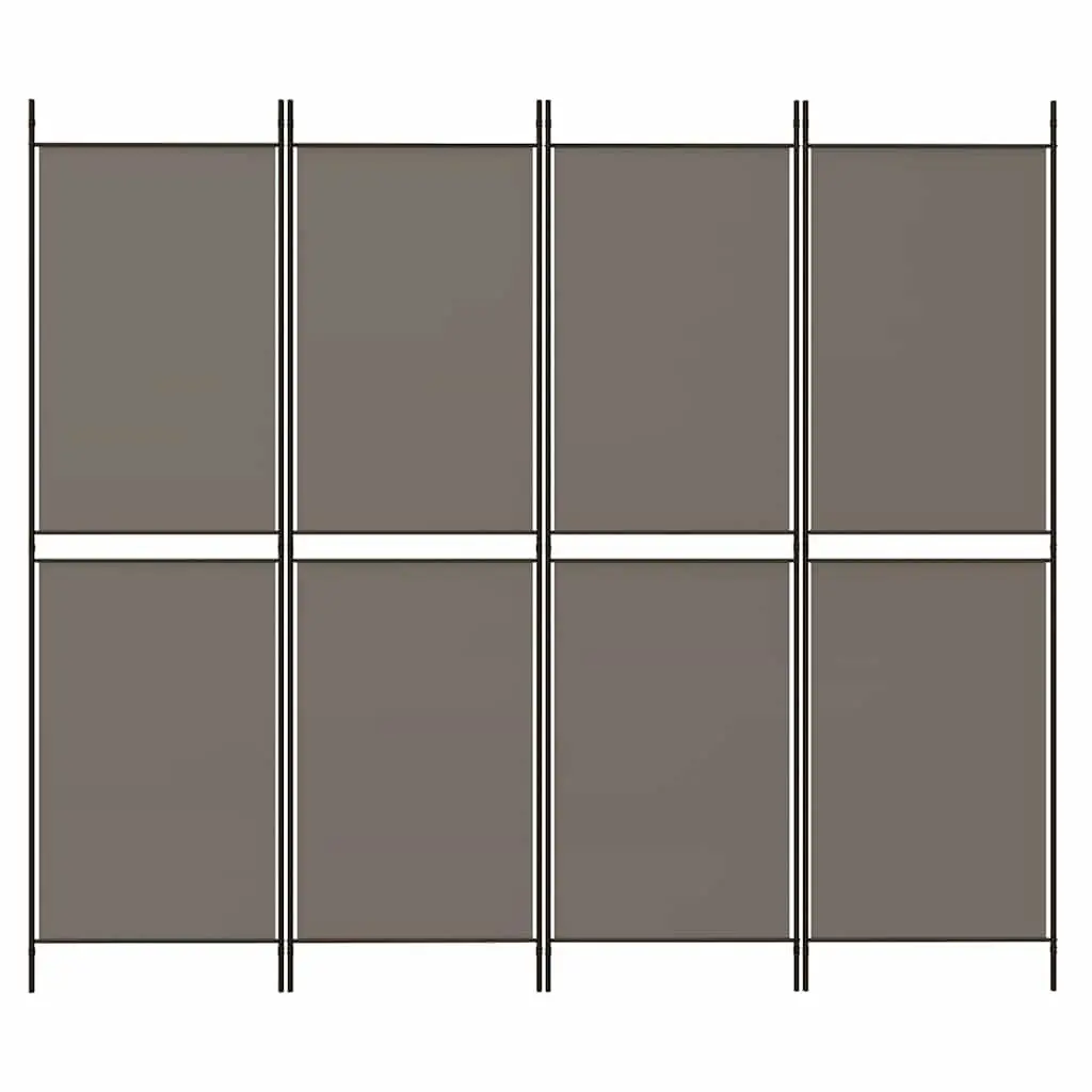 4-Panel Room Divider Screen Foldable Anthracite Fabric 200 x 200 cm