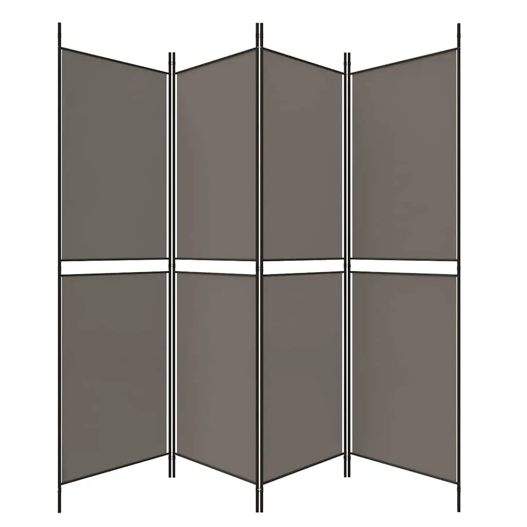 4-Panel Room Divider Screen Foldable Anthracite Fabric 200 x 200 cm