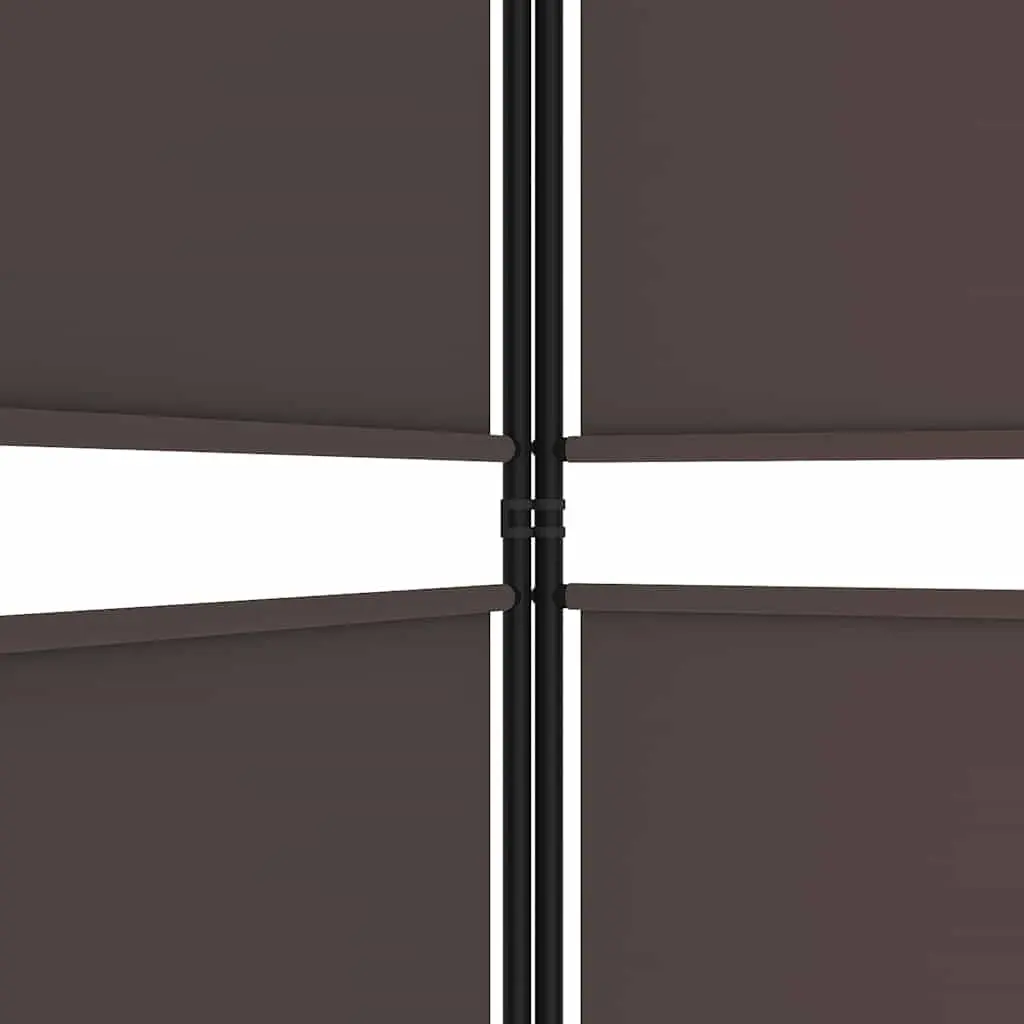 6-Panel Room Divider Screen 300x200cm Brown Fabric Folding Privacy Partition