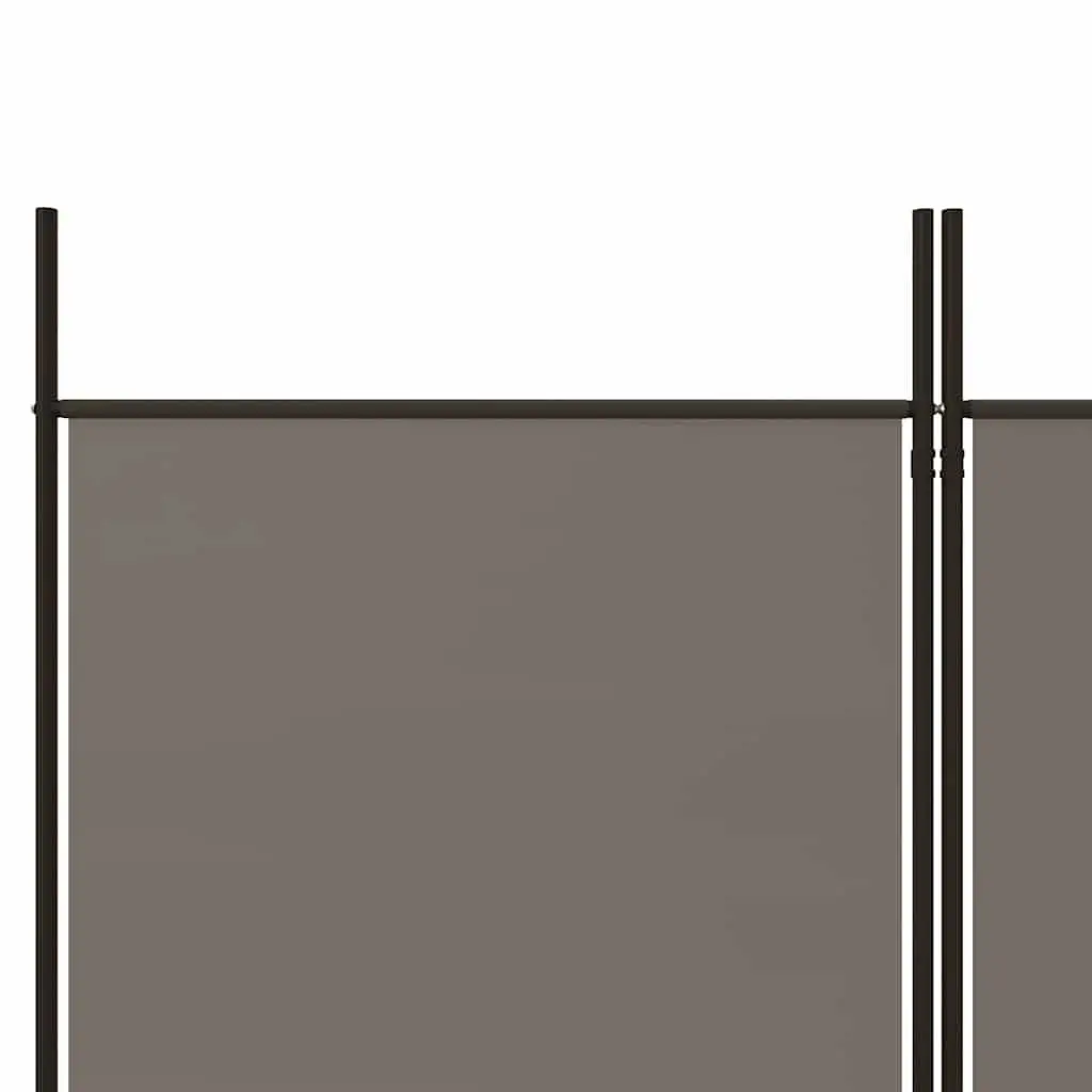 Room Divider 5-Panel Folding Partition Screen Fabric Anthracite 250 x 220 cm
