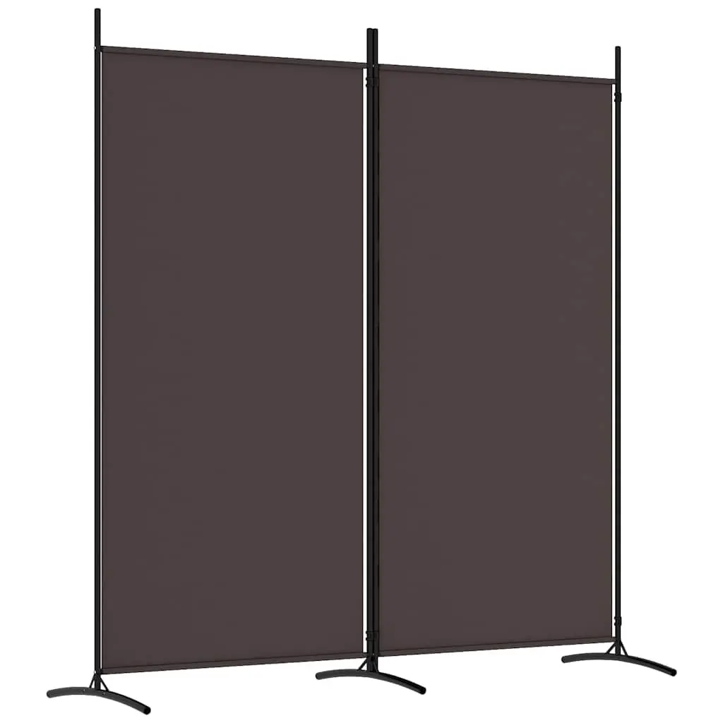 Room Divider Screen 2-Panel Foldable Privacy Partition Brown 175x180cm Fabric