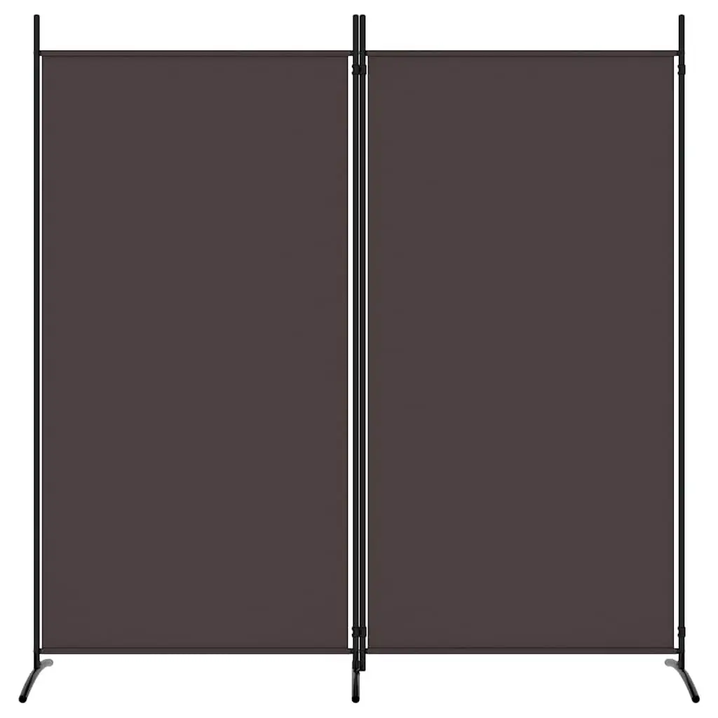 Room Divider Screen 2-Panel Foldable Privacy Partition Brown 175x180cm Fabric