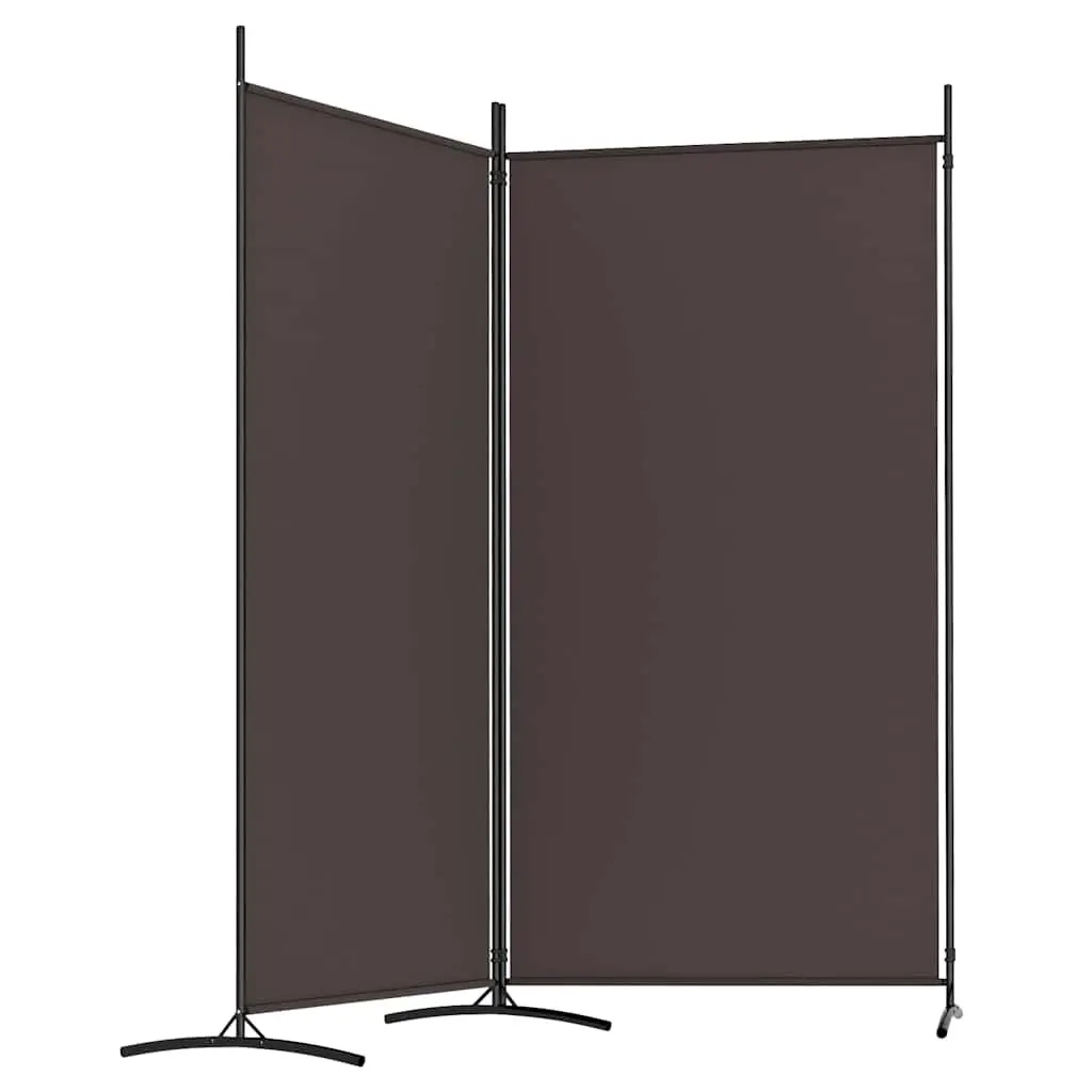 Room Divider Screen 2-Panel Foldable Privacy Partition Brown 175x180cm Fabric
