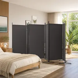 Create Your Space with a Brown Fabric 6-Panel Room Divider