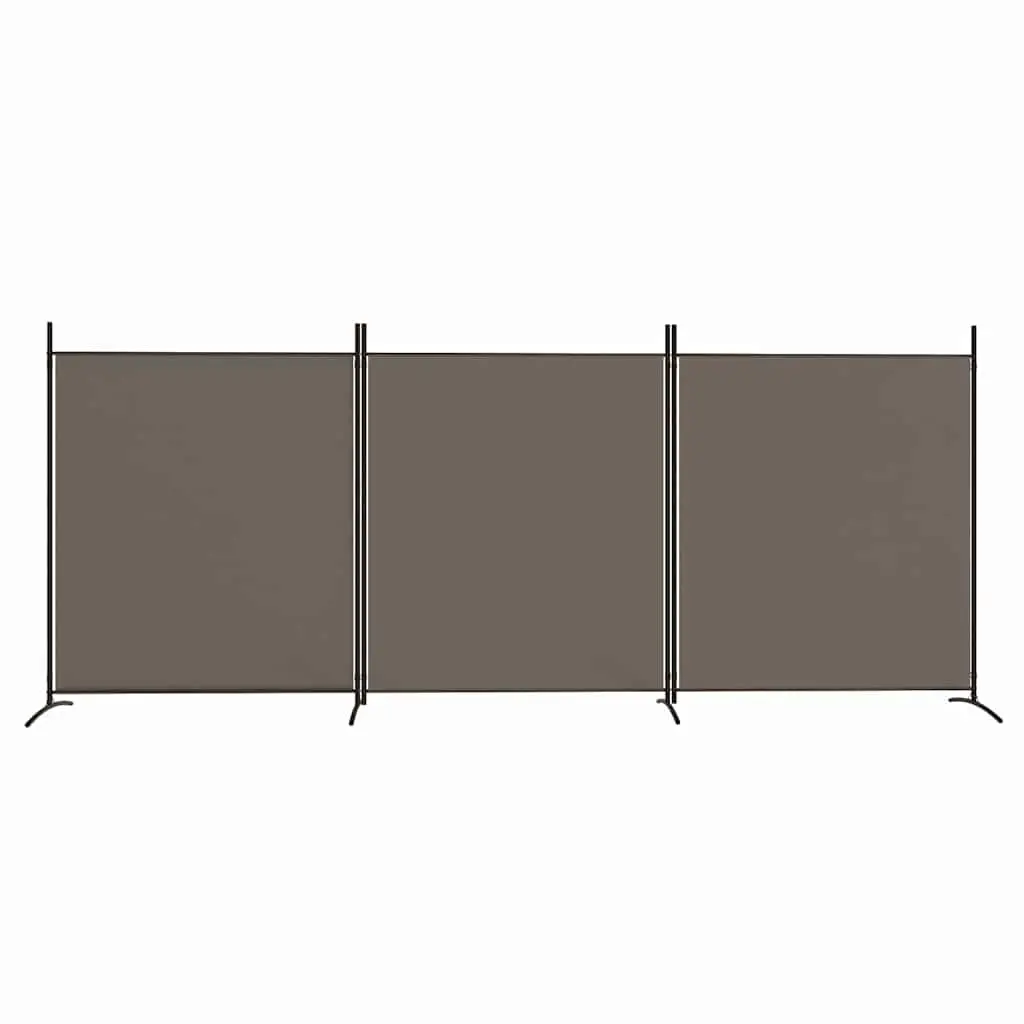 3-Panel Room Divider Foldable Anthracite Fabric 525 x 180 cm