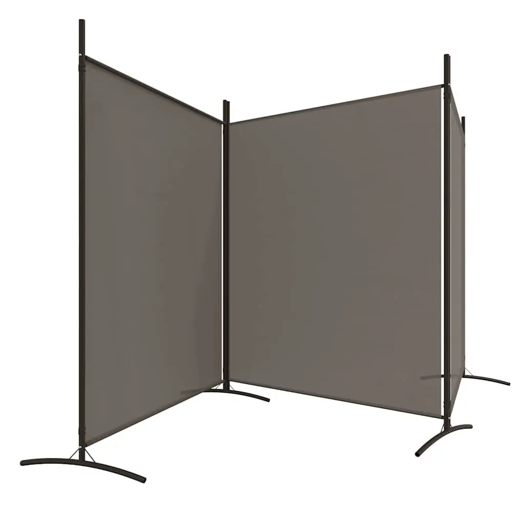 3-Panel Room Divider Foldable Anthracite Fabric 525 x 180 cm