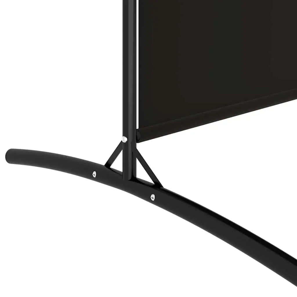 3-Panel Room Divider Screen Foldable Privacy Partition Black Fabric 525x180cm