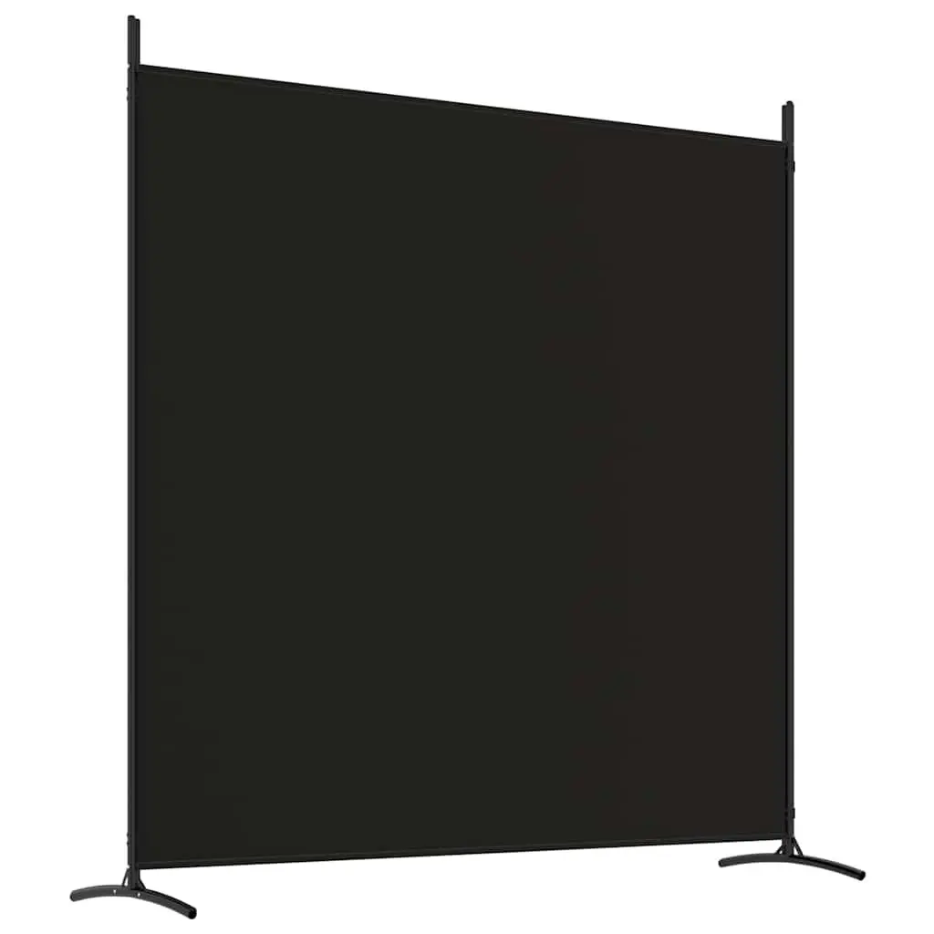 3-Panel Room Divider Screen Foldable Privacy Partition Black Fabric 525x180cm