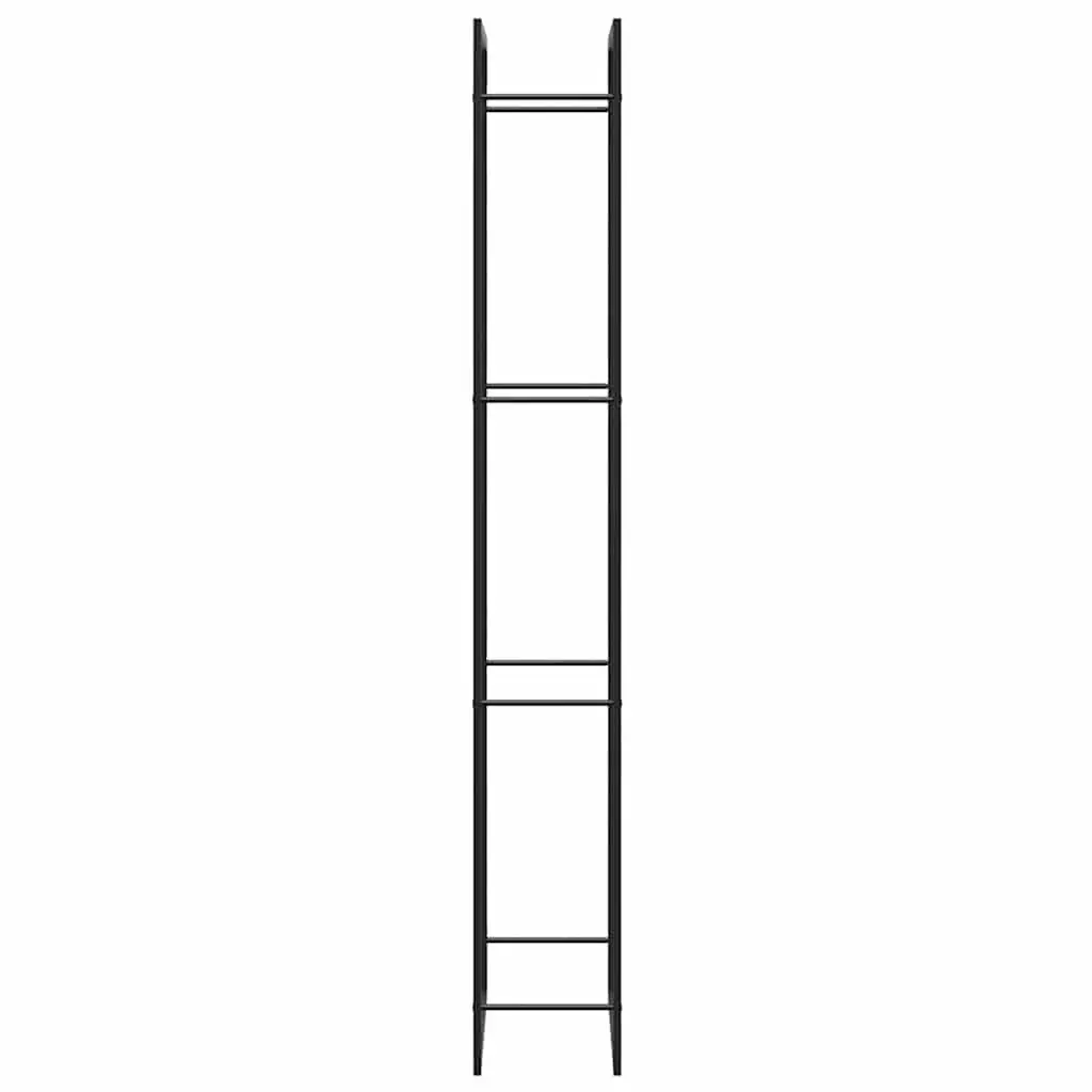 Black Firewood Rack for Indoor and Outdoor Spaces