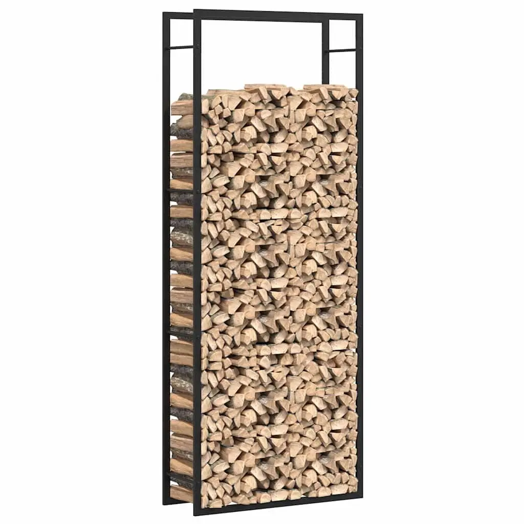 Black Firewood Rack for Indoor and Outdoor Spaces