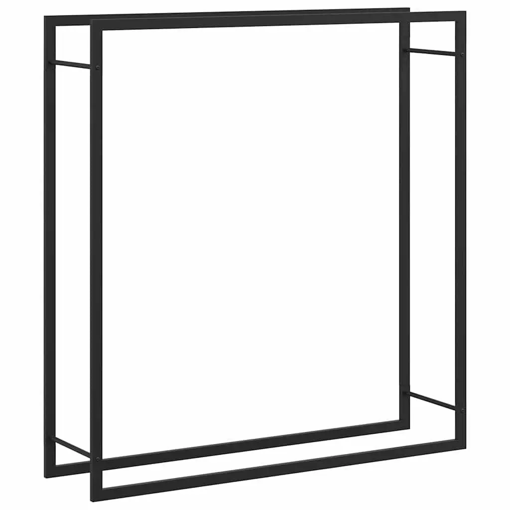 Firewood Rack Steel Black Outdoor Garden 110 x 28 x 116 cm