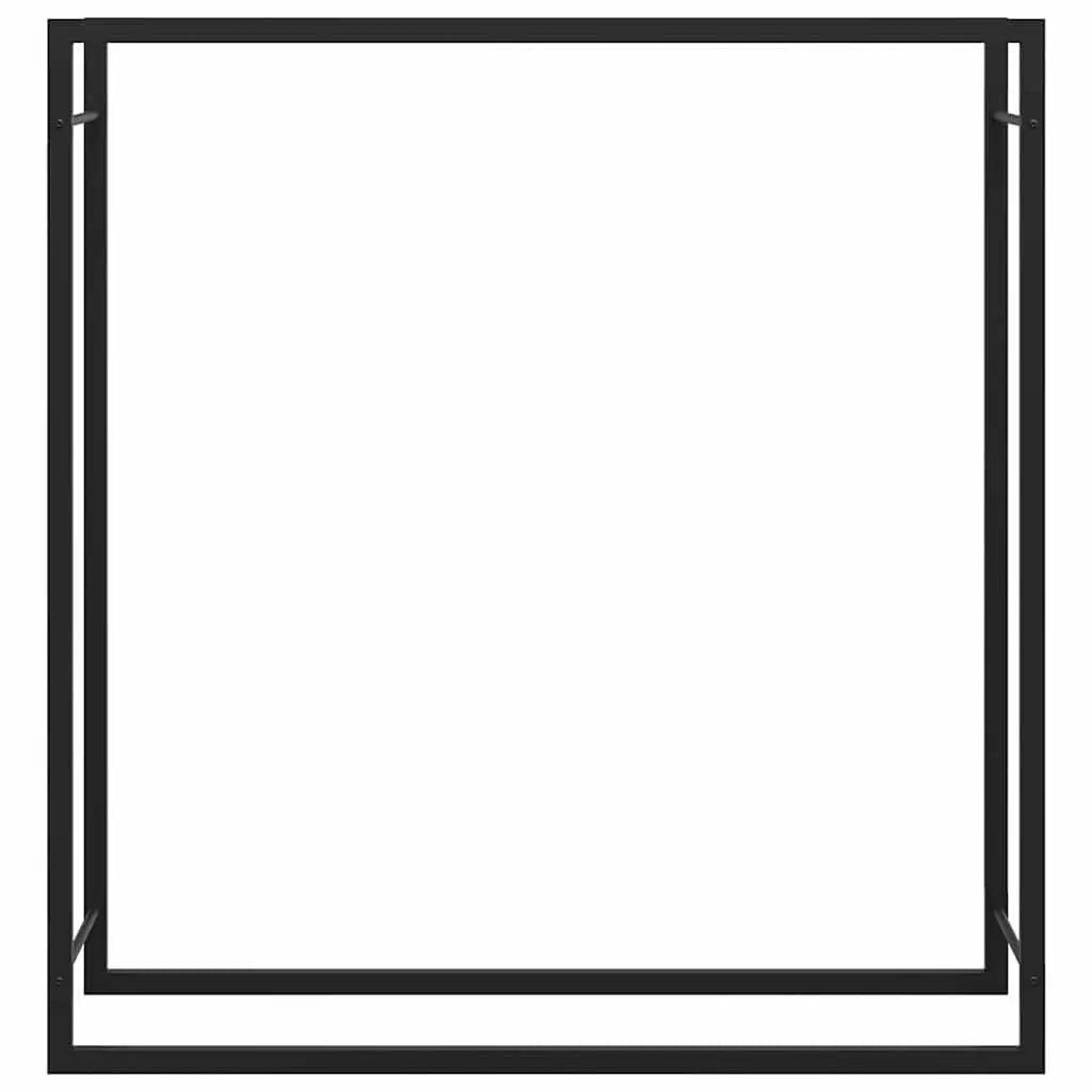 Firewood Rack Steel Black Outdoor Garden 110 x 28 x 116 cm