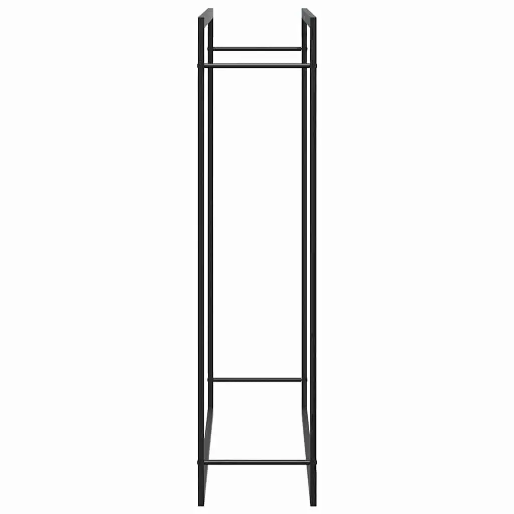 Firewood Rack Steel Black Outdoor Garden 110 x 28 x 116 cm