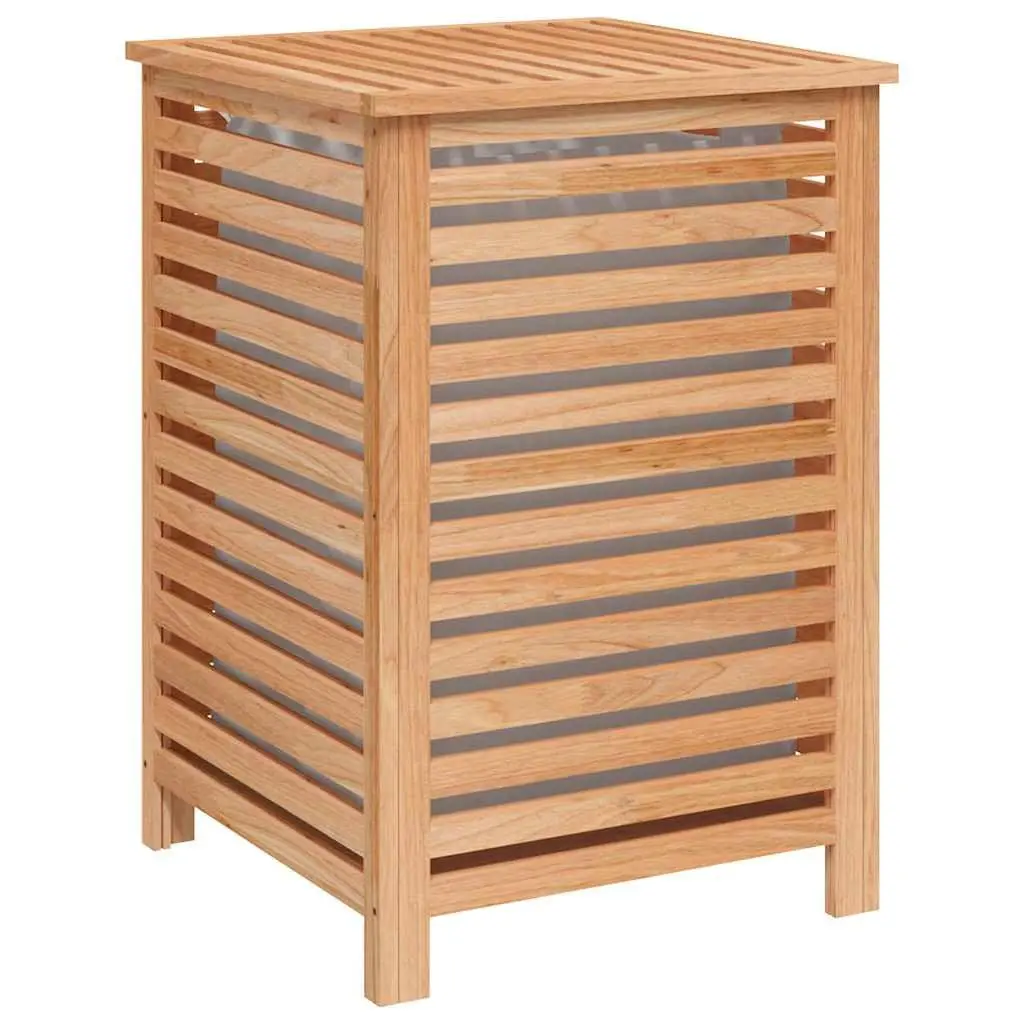 Wooden Laundry Basket 45x45x65 cm Brown Solid Wood Storage Hamper Removable Bag