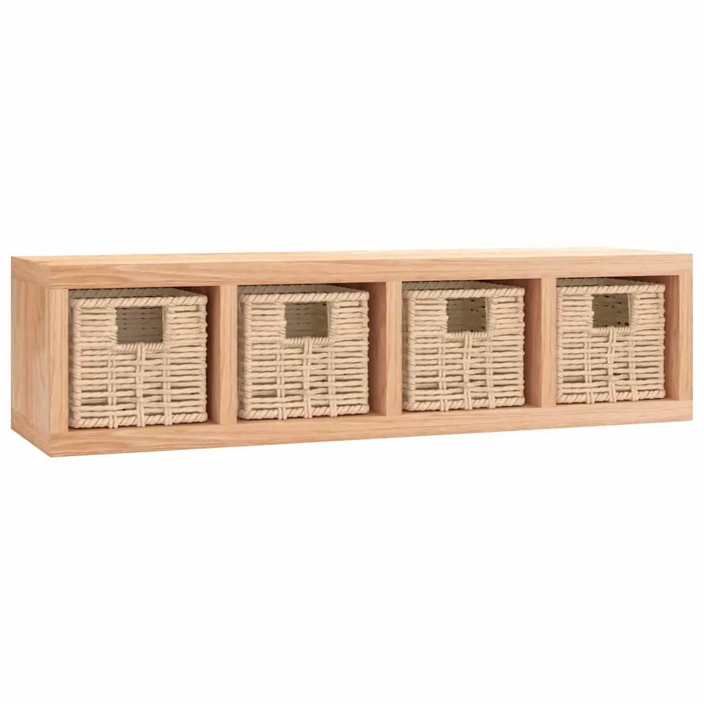 Wall Shelf with 4 Removable Baskets, 62x18x16 cm