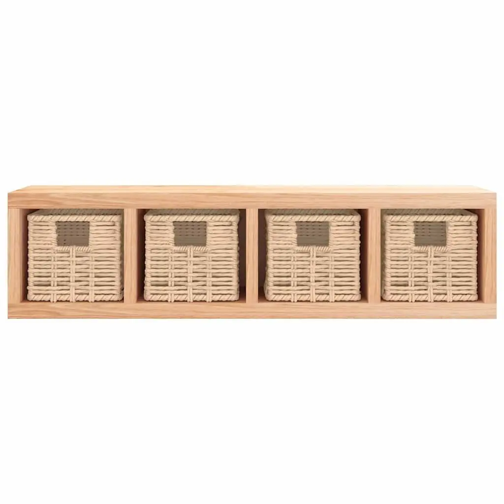 Wall Shelf with 4 Removable Baskets, 62x18x16 cm