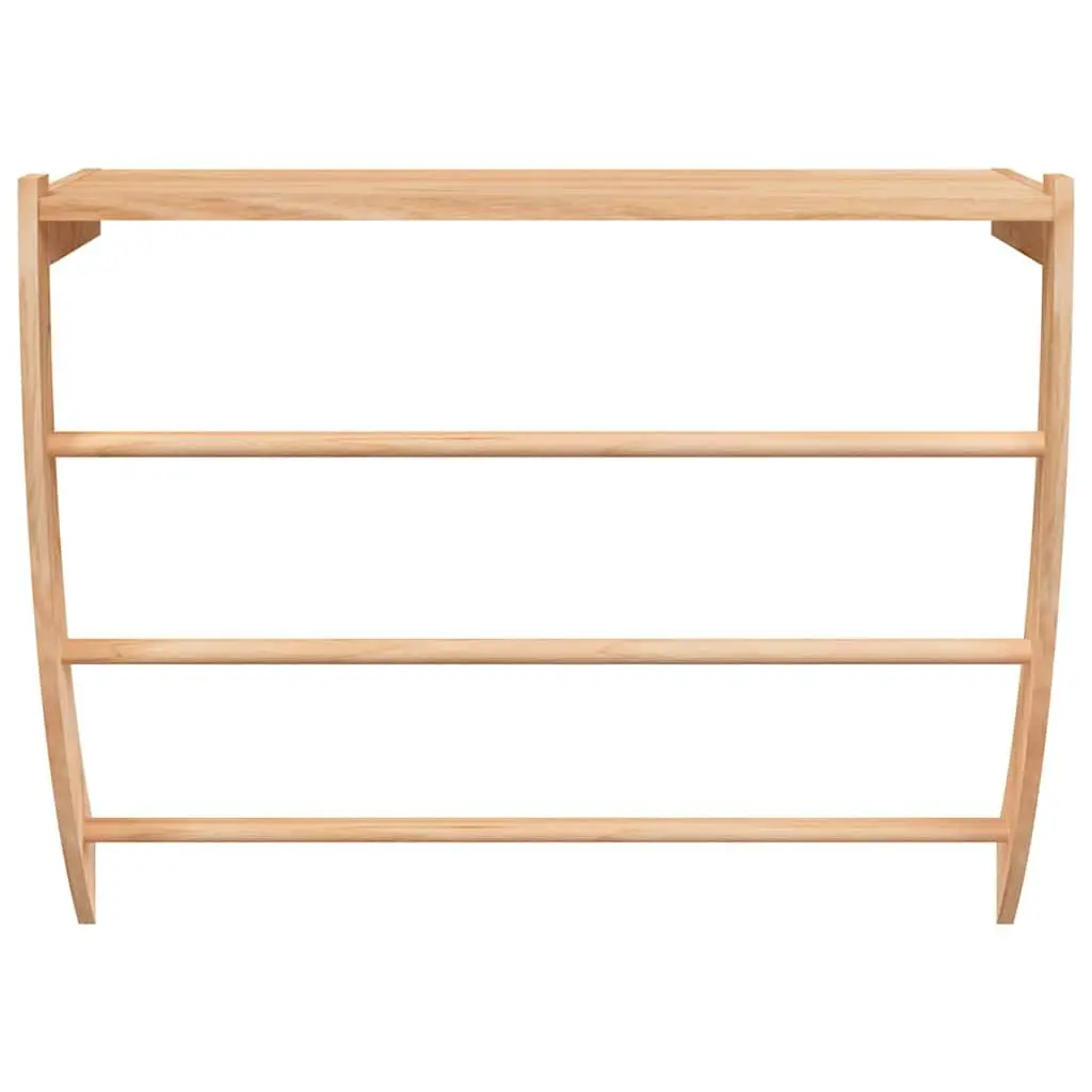 Towel Rack Solid Walnut Wood 60x25.5x49 cm Freestanding Bathroom Towel Holder 3 Bars Shelf