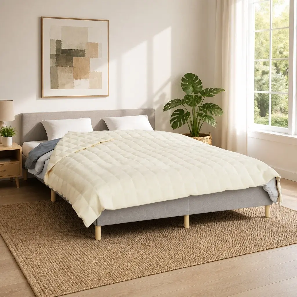 Weighted Blanket Light Cream 200x200 cm 13 kg Breathable