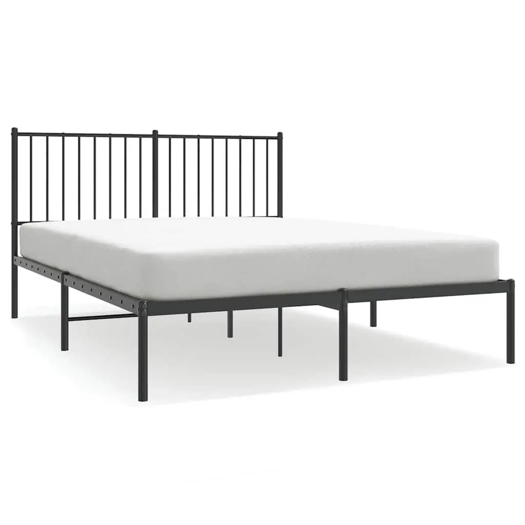 Black Metal Bed Frame 135x190 cm