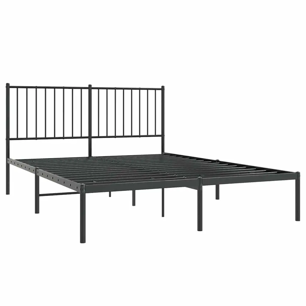 Black Metal Bed Frame 135x190 cm