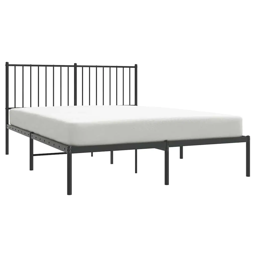 Black Metal Bed Frame 135x190 cm