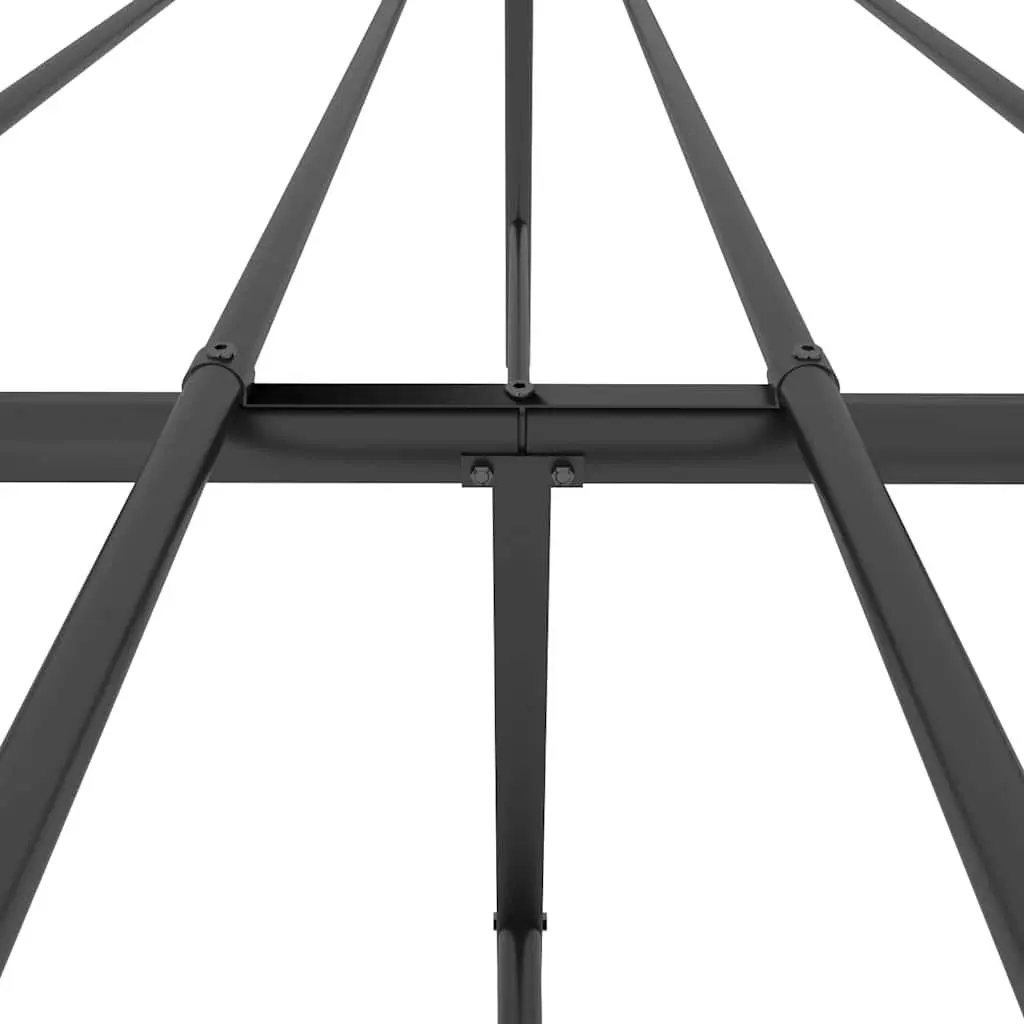 Queen Metal Bed Frame 135x190 cm Black Steel with Headboard Footboard and Under-bed Storage