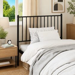 Metal Headboard Black 90cm Bed Header Bedroom Furniture Back Support Stylish