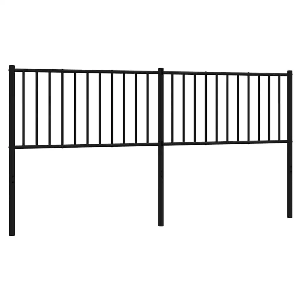 Metal Headboard Black 180cm Powder-coated Steel Bed Frame Header