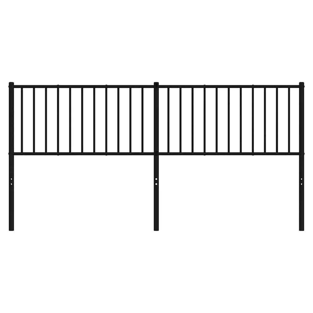 Metal Headboard Black 180cm Powder-coated Steel Bed Frame Header