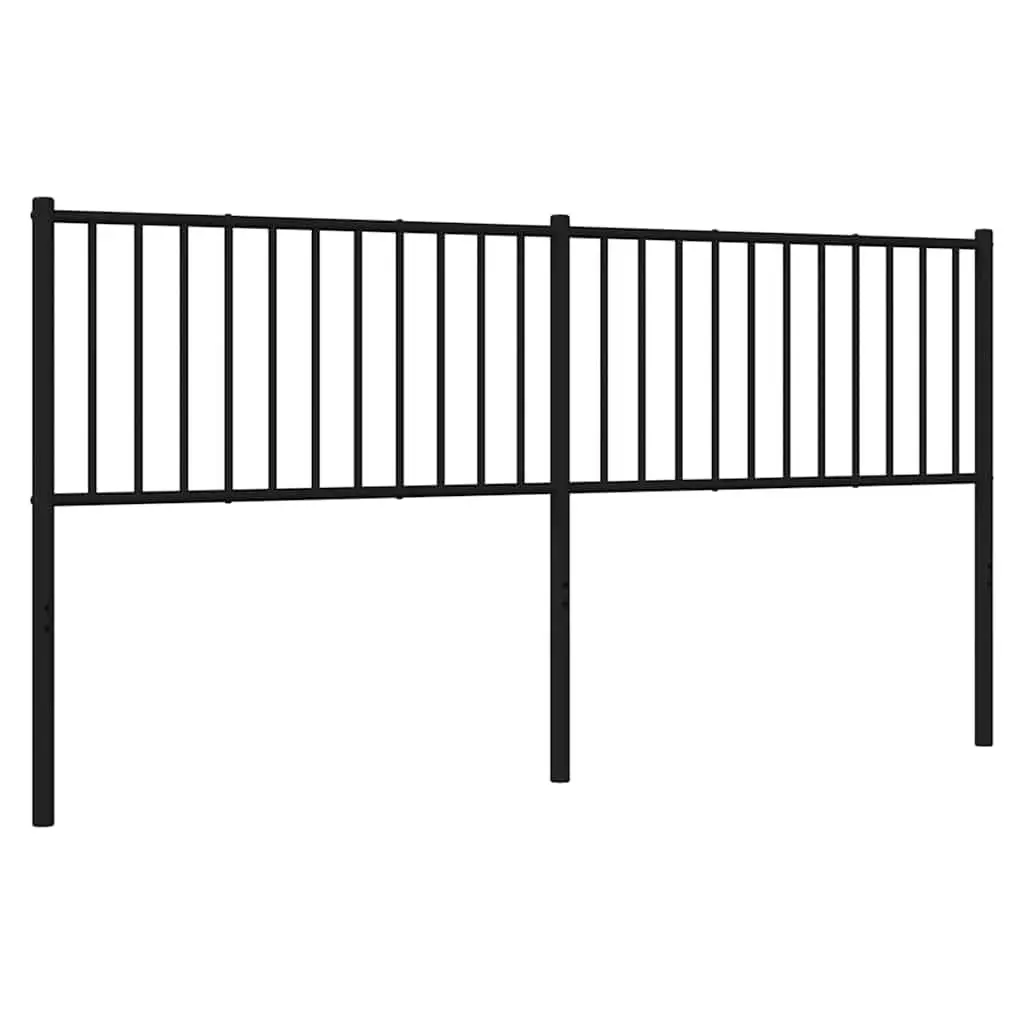 Metal Headboard Black 180cm Powder-coated Steel Bed Frame Header