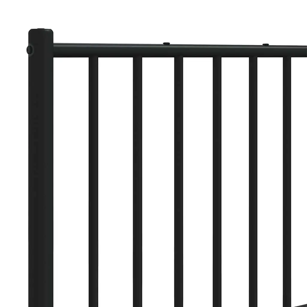 Metal Headboard Black 180cm Powder-coated Steel Bed Frame Header