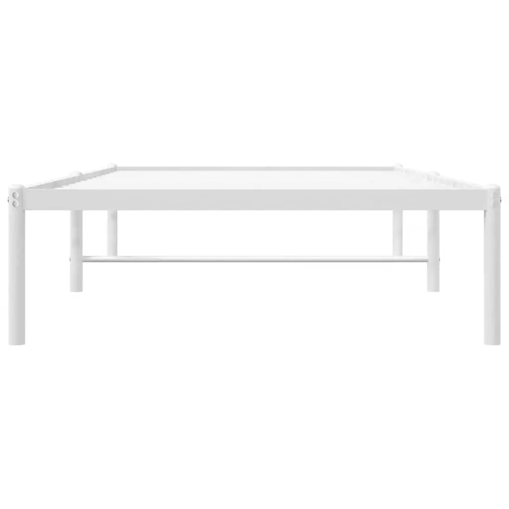 Metal Bed Frame White Powder-coated Steel 90x190 cm